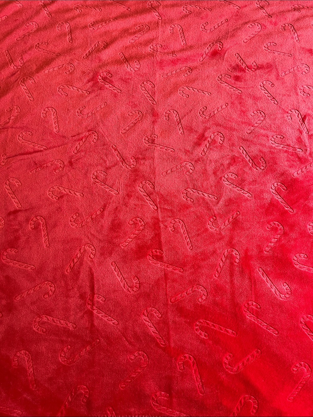 Holiday Time Red Plush Candy Cane Throw Blanket 48x60 light weight